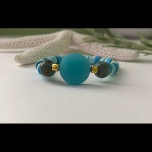 Clay beaded stretch bracelet